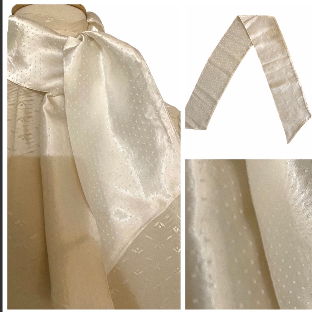 Vintage Oblong‎ Off White Textured Head Scarf